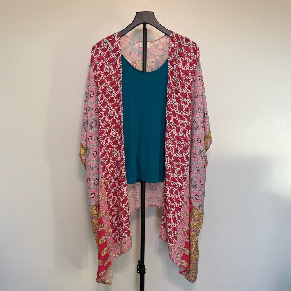 Elizabeth Gillett Boho Patchwork Kimono Duster OS - Picture 2 of 8